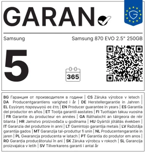 Samsung 870 EVO/250GB/SSD/2.5"/SATA/5R - obrázek 5
