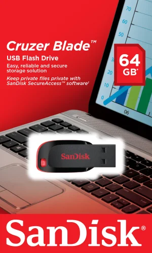 SanDisk Cruzer Blade/64GB/USB 2.0/USB-A/Černá - obrázek 2