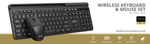 Klávesnice C-TECH Quallis WLKMC-05, bezdrátový combo set s myší, černý, USB, CZ/SK - obrázek 2