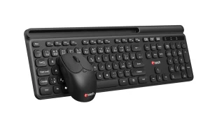 Klávesnice C-TECH Quallis WLKMC-05, bezdrátový combo set s myší, černý, USB, CZ/SK - obrázek 3