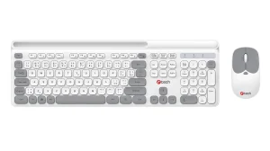 Klávesnice C-TECH Quallis WLKMC-05, bezdrátový combo set s myší, bílá, USB, CZ/SK - obrázek 3