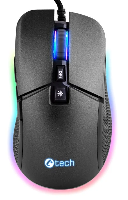 C-TECH Dawn/Herní/Optická/Pro praváky/6 400 DPI/Drátová USB/Černá