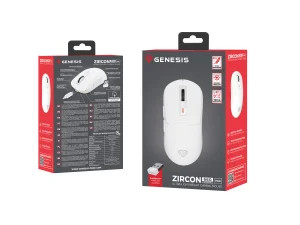 Genesis herní myš ZIRCON 660 PRO/Herní/Optická/Pro praváky/26 000 DPI/Drátová+bezdrátová/Bílá - obrázek 12
