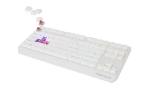 GENESIS herní klávesnice THOR 230/TKL/RGB/Outemu Red/Bezdrátová USB + Bluetooth/US layout/Bílá - obrázek 7