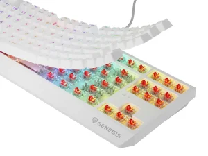 GENESIS herní klávesnice THOR 230/TKL/RGB/Outemu Red/Bezdrátová USB + Bluetooth/US layout/Bílá - obrázek 9