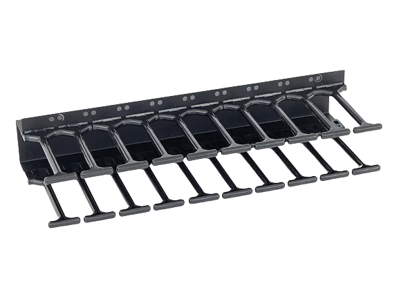 19" vyvaz.panel 47U Hřeben,dvouřadý černý 12cm trn