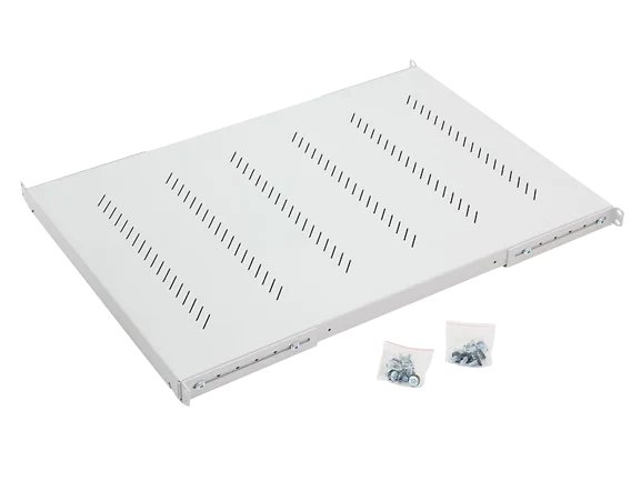 19" police A1 s perforací 750mm, max.40kg šedá