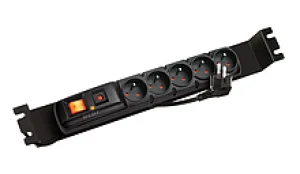 Napajeci panel ACAR F5 FA 3m 5 pozic BK včetně držáků do 19" lišt 1U, ACAR-F5-FA