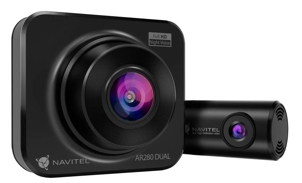 NAVITEL AR280 DUAL moderní kompaktní autokamera se zadní kamerou pro sledování situace za autem