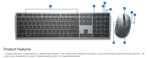 Dell set klávesnice + myš KM7321W bezdrátová UA - obrázek 6