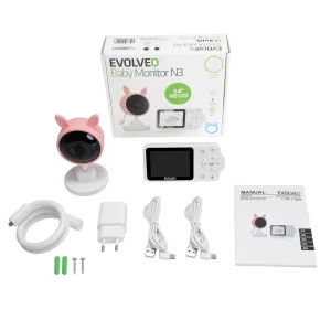 EVOLVEO Baby Monitor N3, dětská videochůvička, růžová - obrázek 10