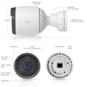 Ubiquiti UVC-G6-Bullet-W UniFi Protect venkovní kamera, bílá - obrázek 6