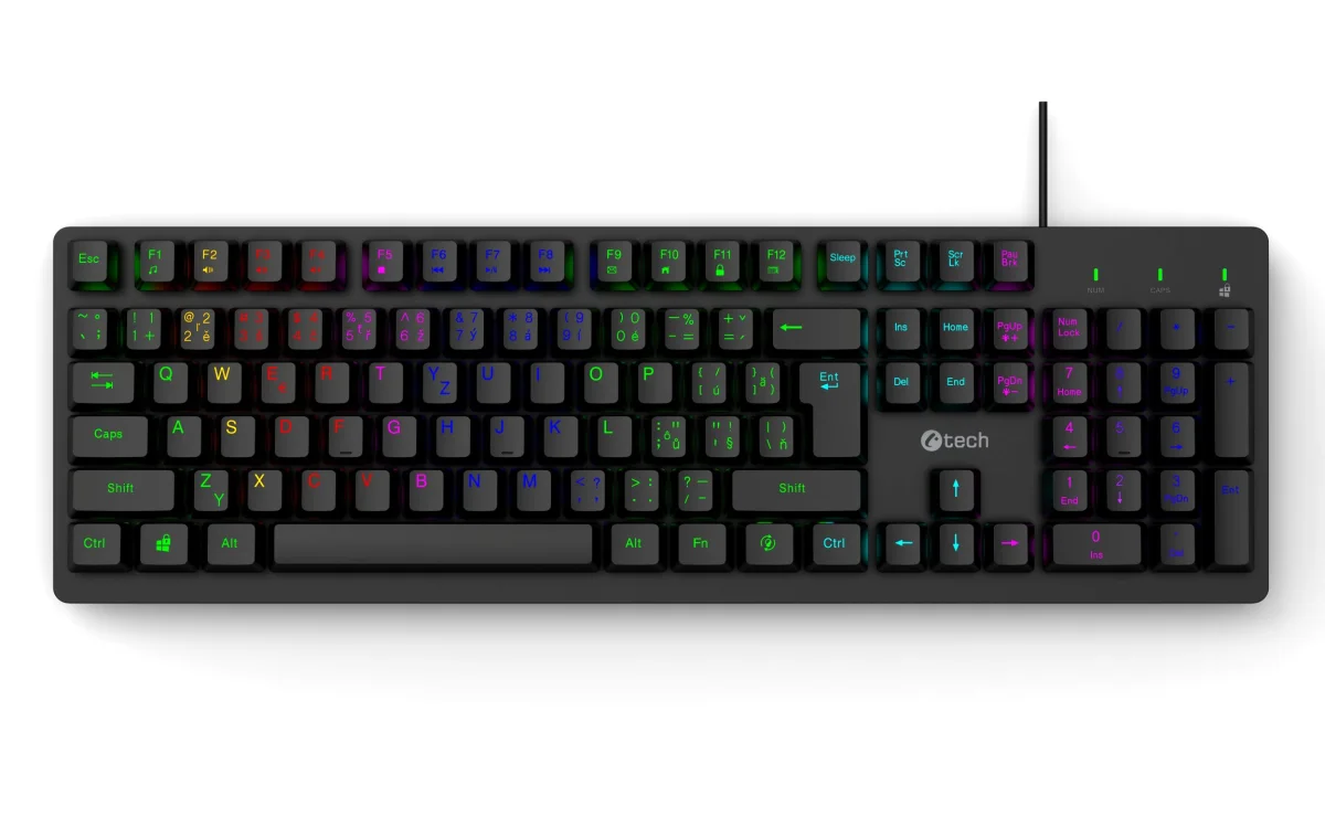 Herní klávesnice C-TECH Riven (GKB-16), RGB, USB