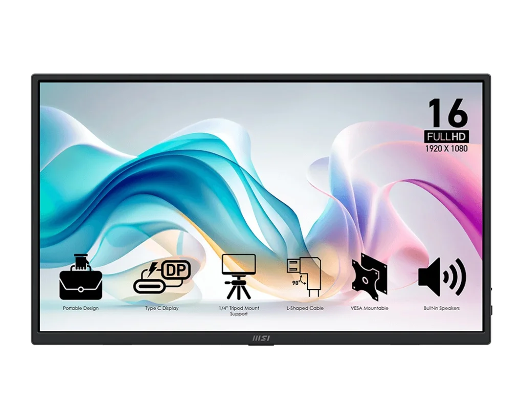 MSI PRO MP165 E6 15.6" FHD IPS Monitor 60Hz