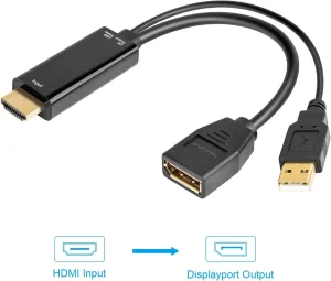 PremiumCord  adaptér HDMI to  DisplayPort  Male/Female s napájením z USB - obrázek 4