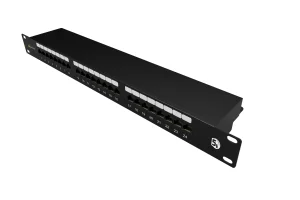 19" patch panel Solarix 24 x RJ45 CAT5E STP 1U SX24-5E-STP-BK-N - obrázek 2