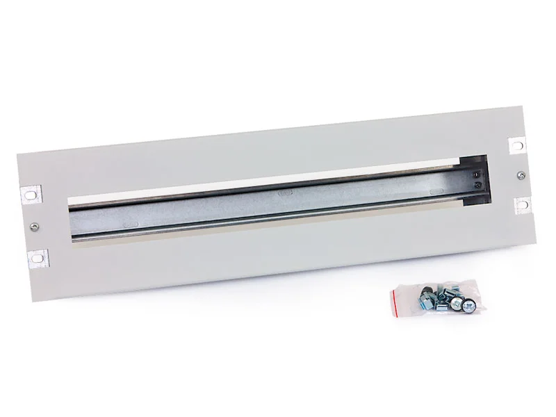 19" instalační panel s DIN lištou 3U šedá