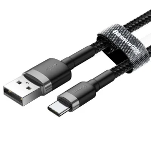 Baseus CATKLF-BG1 Cafule Kabel USB-C 3A 1m Grey/Black - obrázek 2
