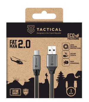 Tactical Fat Man 2.0 Cable USB-A/USB-C 1m Grey - obrázek 2