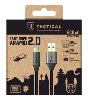 Tactical Fast Rope Aramid 2.0 Cable USB-A/USB-C 0.3m - obrázek 2