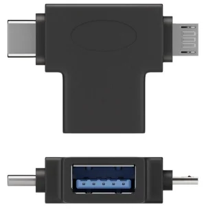 PremiumCord Adaptér USB-A na USB-C + micro USB-B