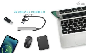 i-tec USB-A/USB-C Metal HUB 1x USB-C 3.1 + 3x USB 2.0 - obrázek 6