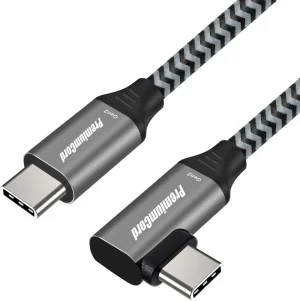 PremiumCord USB-C 3.2 gen 2, zahnutý, oplet, 1m - obrázek 2