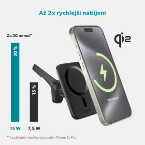 Epico Qi2 Mag+ ultra tenká autonabíječka - černá - obrázek 2