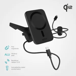 Epico Qi2 Mag+ ultra tenká autonabíječka - černá - obrázek 3