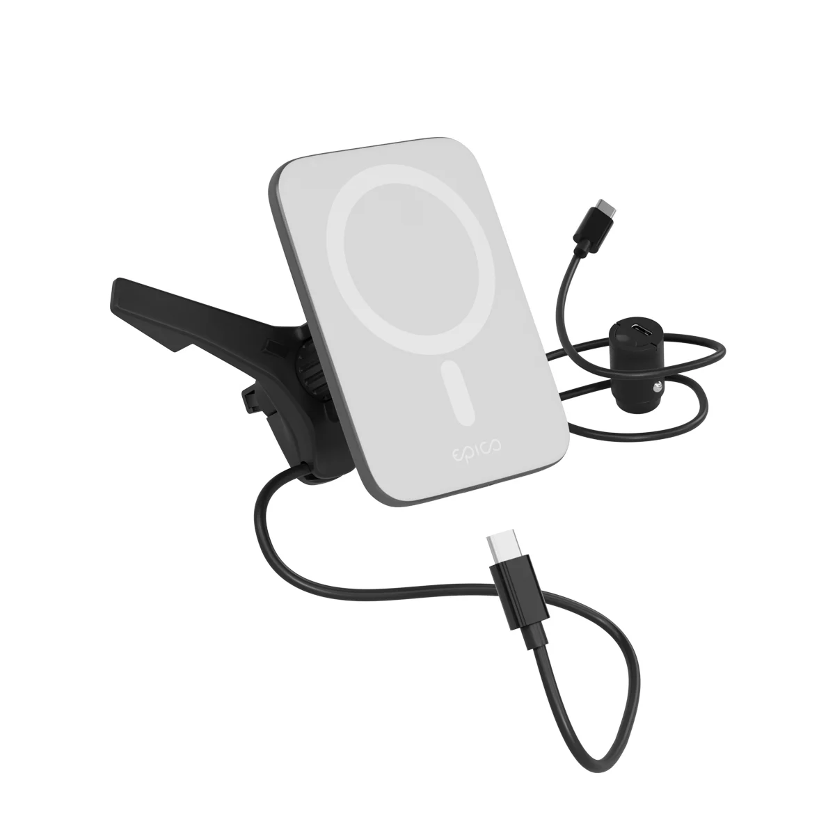 Epico Qi2 Mag+ ultra tenká autonabíječka - bílá