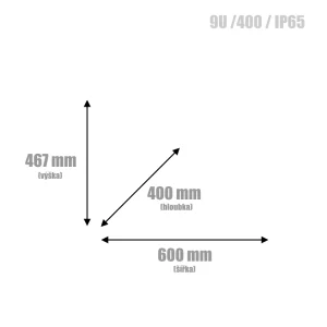 Datacom 19"venkovní rozvaděč 9U/600x400 IP65 šedý - obrázek 2
