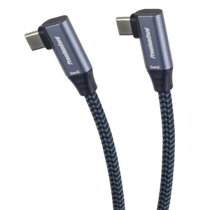 PremiumCord USB-C 2x zahnutý kabel, 3m