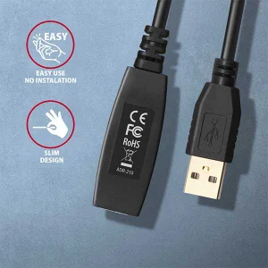 AXAGON ADR-210, USB 2.0 A-M -> A-F aktivní prodlužovací / repeater kabel, 10m - obrázek 3