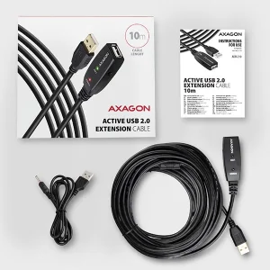 AXAGON ADR-210, USB 2.0 A-M -> A-F aktivní prodlužovací / repeater kabel, 10m - obrázek 4
