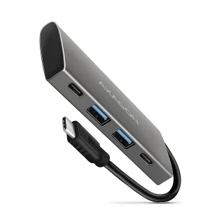 AXAGON HMC-4G2, USB-C 3.2 Gen 2 10 Gb/s hub, porty 2x USB-A + 2x USB-C, kabel USB-C 13cm - obrázek 2