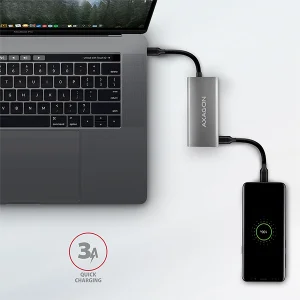 AXAGON HMC-4G2, USB-C 3.2 Gen 2 10 Gb/s hub, porty 2x USB-A + 2x USB-C, kabel USB-C 13cm - obrázek 5