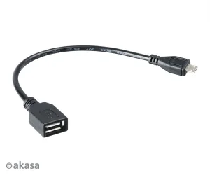 AKASA - USB kabel OTG - mikro USBna USB - 15 cm