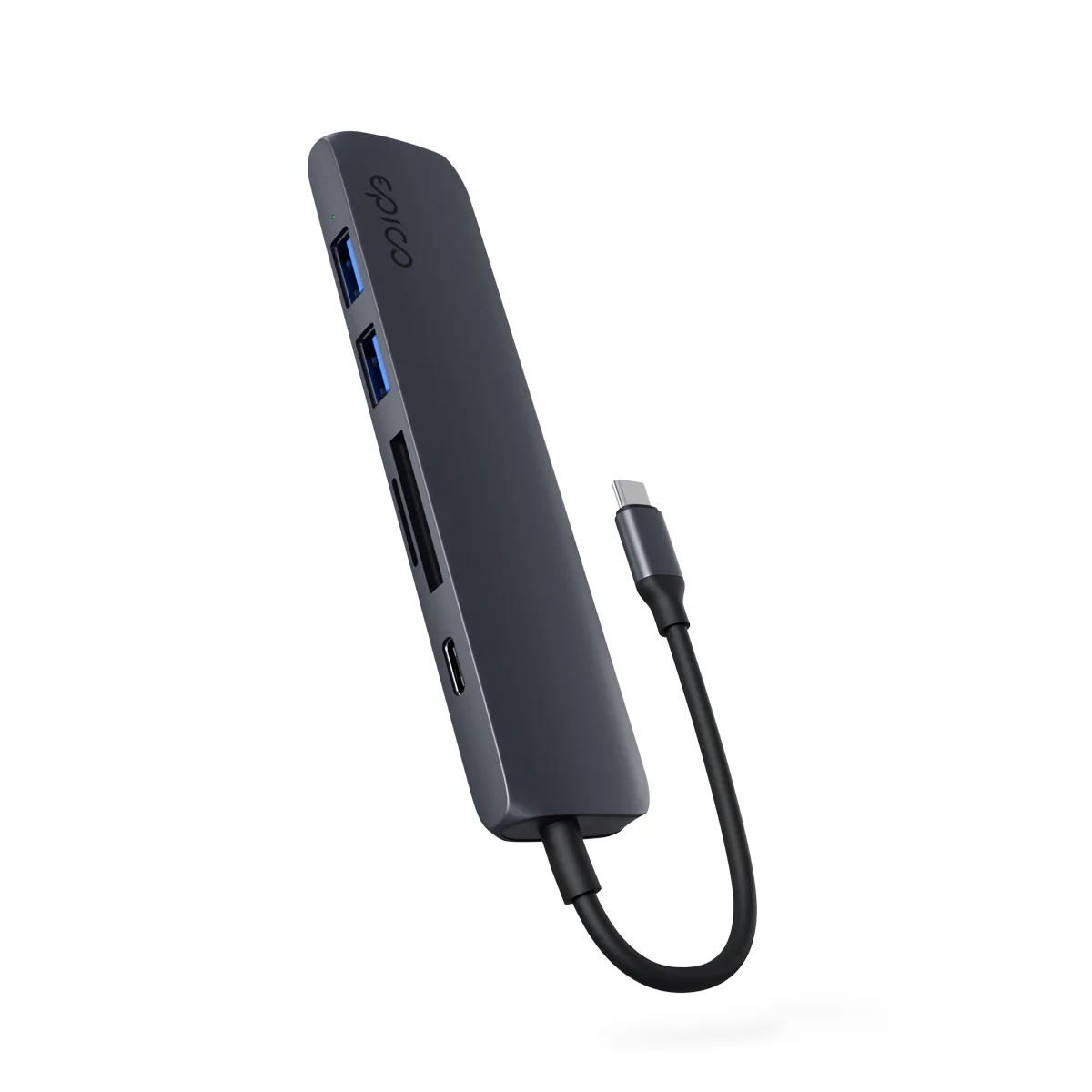 Epico 6v1 hliníkový USB-C 8K hub - inkoustová