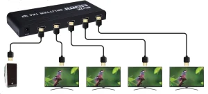 PremiumCord HDMI splitter 1-4 portů kovový s napájecím adaptérem, 3D, FULL HD - obrázek 2