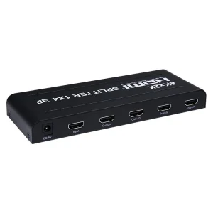 PremiumCord HDMI splitter 1-4 portů kovový s napájecím adaptérem, 3D, FULL HD - obrázek 3