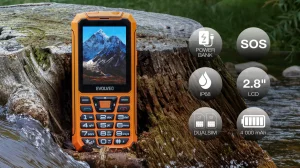 EVOLVEO StrongPhone Z6, IP68 odolný Dual SIM telefon, 2,8"LCD, 4000mAh, Powerbanka,, oranžový - obrázek 2