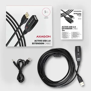 AXAGON ADR-205, USB 2.0 A-M -> A-F aktivní prodlužovací / repeater kabel, 5m - obrázek 3