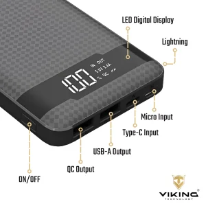 VIKING POWER BANK PN-961PD QC3.0 10000mah, QUICK CHARGE 3.0, Černá - obrázek 5