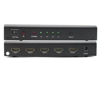 PremiumCord HDMI switch 4:1, kovový, dálkové ovl.