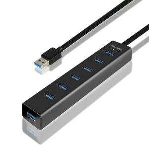 AXAGON HUE-SA7BP, 7x USB 3.0 ALU CHARGING hub, vč. AC adaptéru, kabel USB-A 40cm - obrázek 12