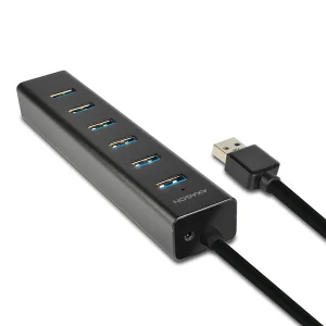 AXAGON HUE-SA7BP, 7x USB 3.0 ALU CHARGING hub, vč. AC adaptéru, kabel USB-A 40cm - obrázek 8
