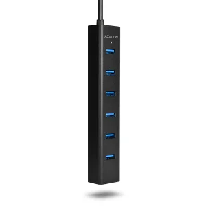 AXAGON HUE-SA7BP, 7x USB 3.0 ALU CHARGING hub, vč. AC adaptéru, kabel USB-A 40cm - obrázek 9