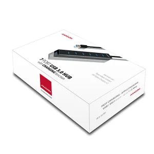 AXAGON HUE-SA7BP, 7x USB 3.0 ALU CHARGING hub, vč. AC adaptéru, kabel USB-A 40cm - obrázek 10