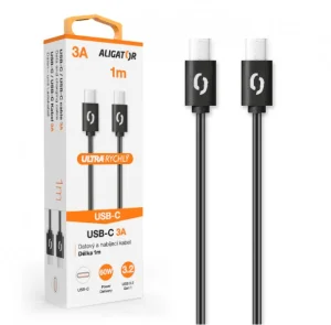 ALIGATOR Datový kabel POWER 3A, USB-C/USB-C, černý - obrázek 2