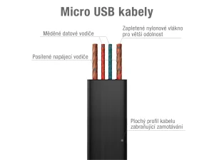Kabel AVACOM MIC-120K USB - Micro USB, 120cm, černá - obrázek 3